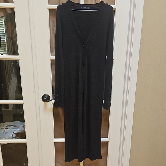 Zara Sweaters - Zara Black V-Neck Sweater Duster